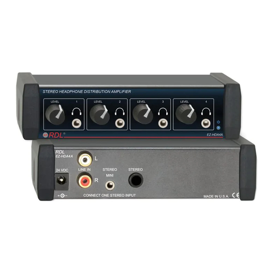 RDL EZ-HDA4A Installation And Operation Manual