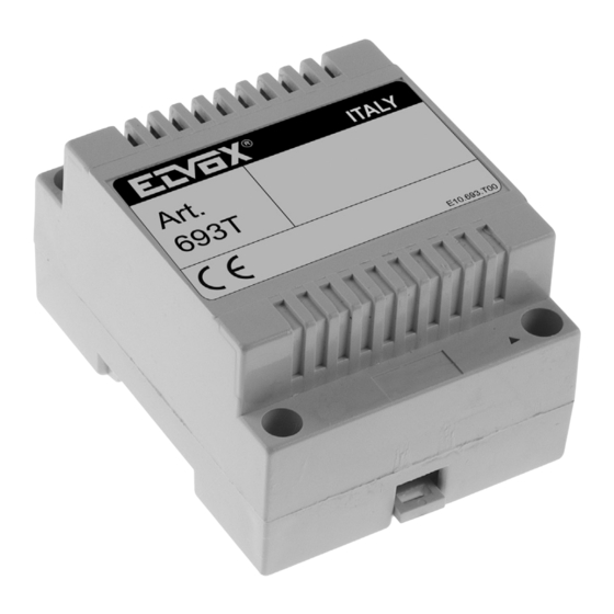 Vimar Elvox 693T Installer's Manual