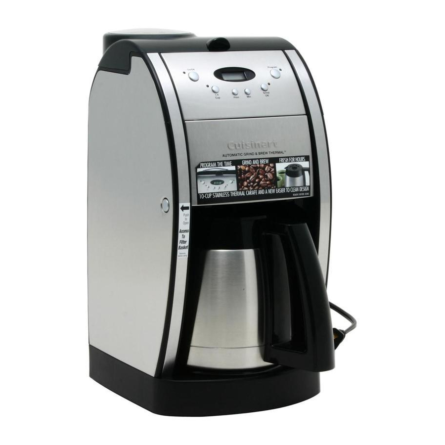 Cuisinart Grind & Brew Thermal DGB-600BCC Manuals
