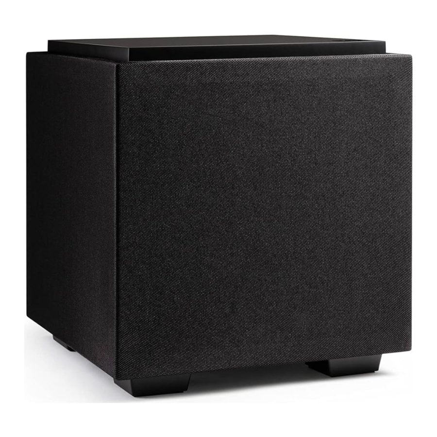 Definitive Technology DESCEND DN8, DN10 - Subwoofer Manual