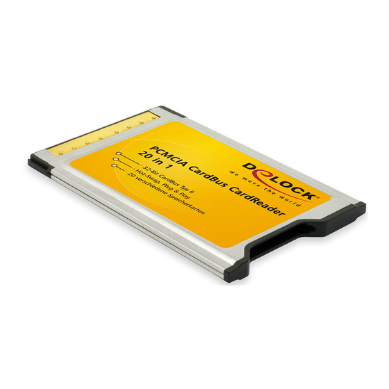 DeLOCK PCMCIA CardBus Card Reader Manuals