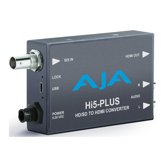 AJA HI5-PLUS-R0 Installation And Operation Manual