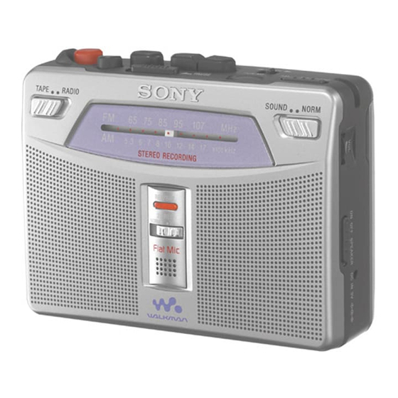 Sony Walkman WM-GX221 - Radio Cassette-Corder Manual