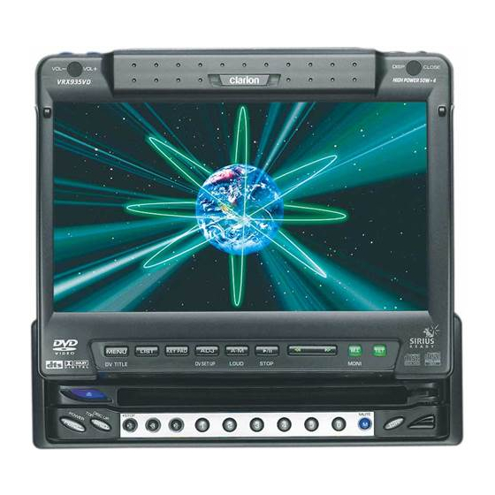 Clarion VRX935VD Installation And Wire Connection Manual