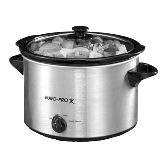 Euro-Pro 5 QT. ROUND SLOW COOKER KC243S Owner's Manual