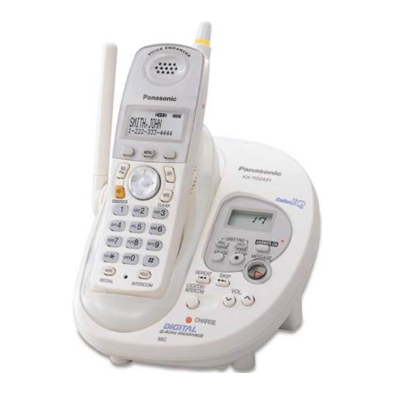 Panasonic KXTG2431W - 2.4 GHZ DIG CORDLESS PHONE Manuals
