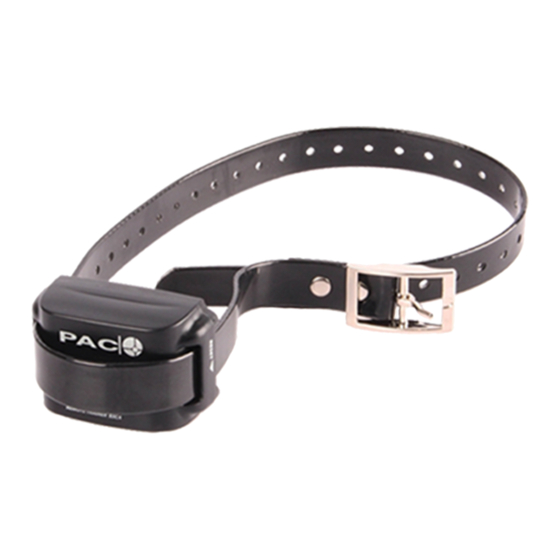 PAC Bark Controller Collar Quick Start Manual
