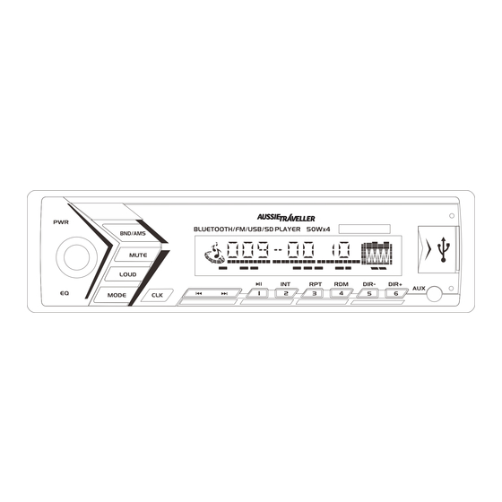 Aussie Traveller SINGLE DIN MECHLESS AUDIO HEAD UNIT User Manual