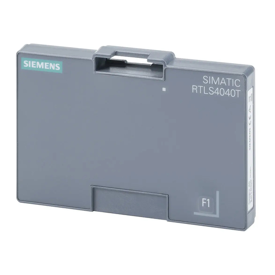 Siemens SIMATIC RTLS4040T Locating System Manuals