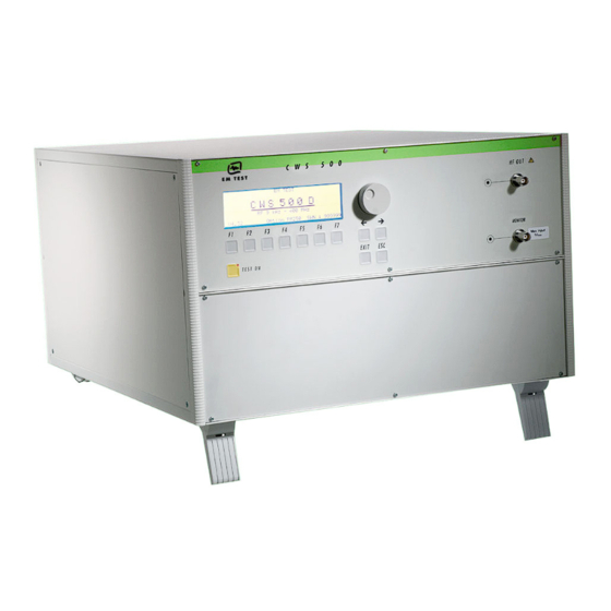 EM TEST CWS 500D Operation Manual