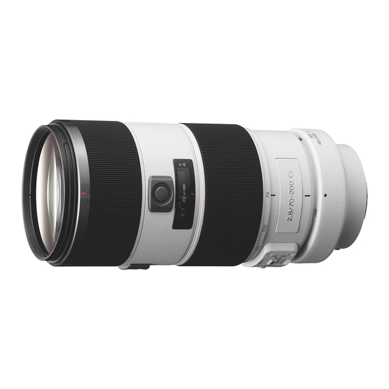 Sony Camera Lens Operating Instructions