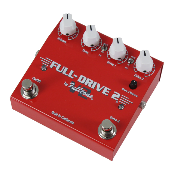 Fulltone FULL-DRIVE 2 V2 Quick Start Manual