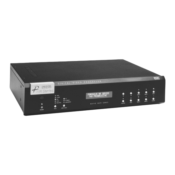 Faroudja Native Rate Series Installation And Operation Manual