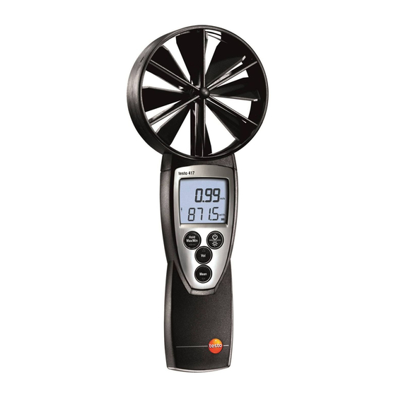 TESTO 417 Instruction Manual