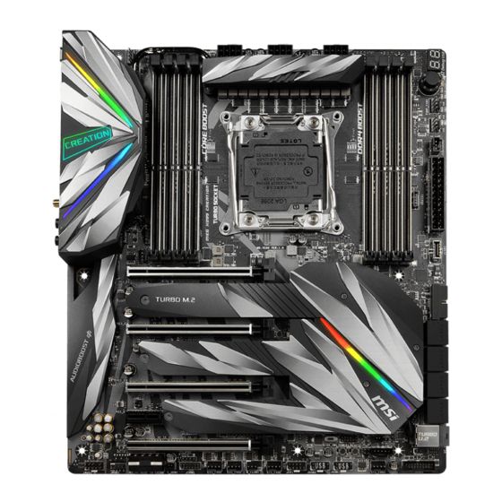 MSI MEG X299 CREATION Quick Start Manual