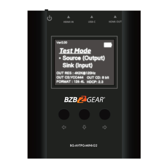 BZBGEAR BG-AVTPG-MINI-G2 Manuals