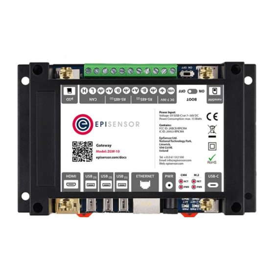 EpiSensor ZGW-10 Install Sheet