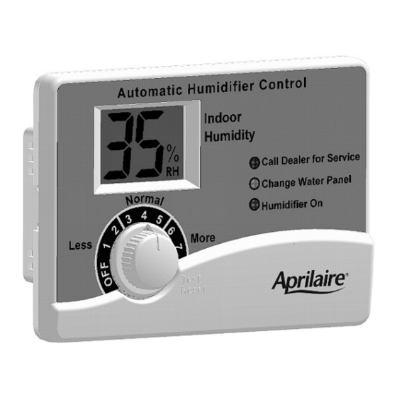Aprilaire Premium Digital Humidifier Control Manuals