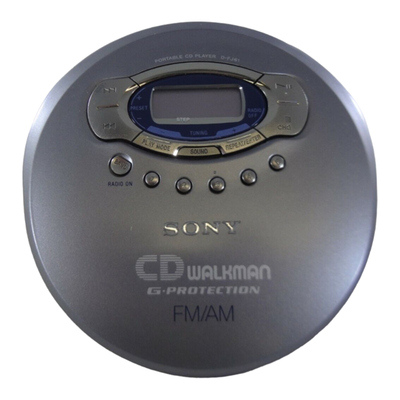 Sony CD Walkman D-FJ61 Manuals