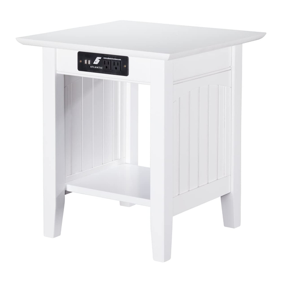 Atlantic Furniture NANTUCKET END TABLE CHARGING STATION Assembly Instructions