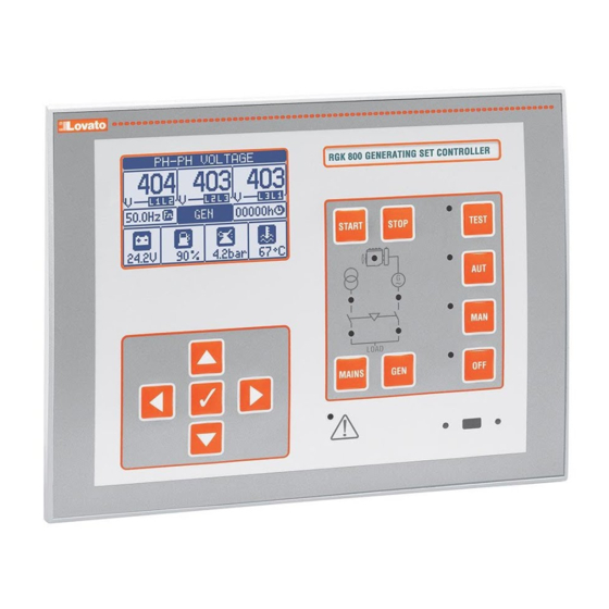 LOVATO ELECTRIC RGK800 Installation Manual