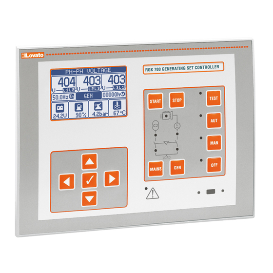 LOVATO ELECTRIC RGK800 Installation Manual
