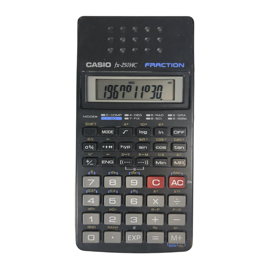 Casio FX250HC - Basic Scientific Calculator Manuals