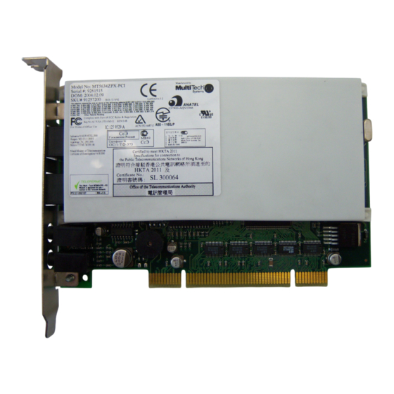 Multitech ZPX MultiModem MT5634ZPX-PCI Owner's Manual