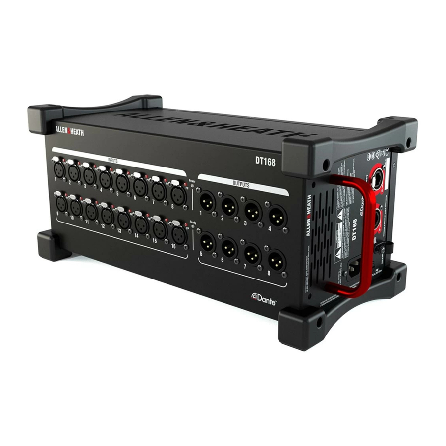ALLEN & HEATH DT168 - Dante I/O Unit Manual