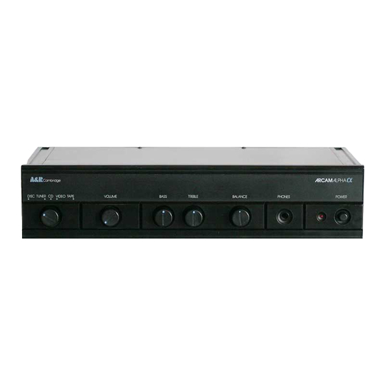 Arcam Arcam Alpha Integrated Stereo Amplifier Manuals