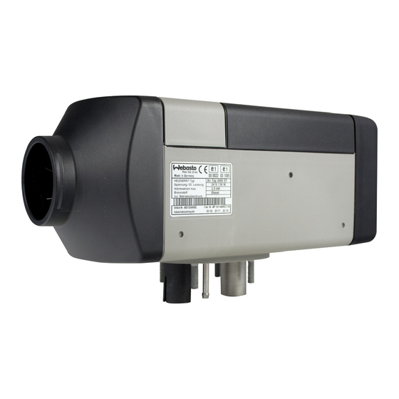 Webasto Air Top 2000 ST Operating, And Servicing  Instructions