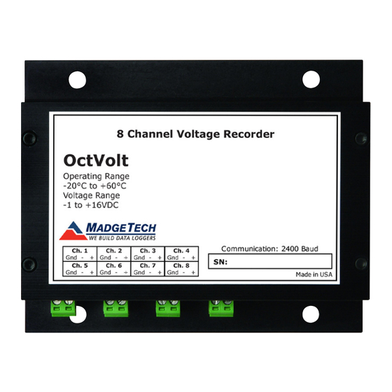 MadgeTech QuadVolt-100mV Product Information Card