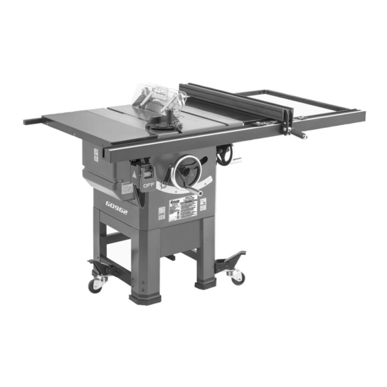 Grizzly G0962 Manual