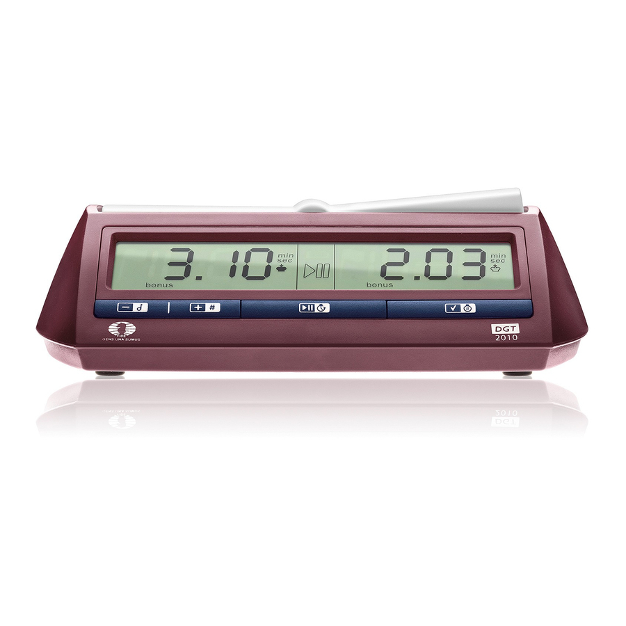 User Manuals: Digital Game Technology DGT 2010 Clock
