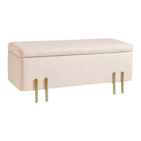 Beautify Pink Velvet Storage Ottoman 4000208 Assembly Instructions Manual