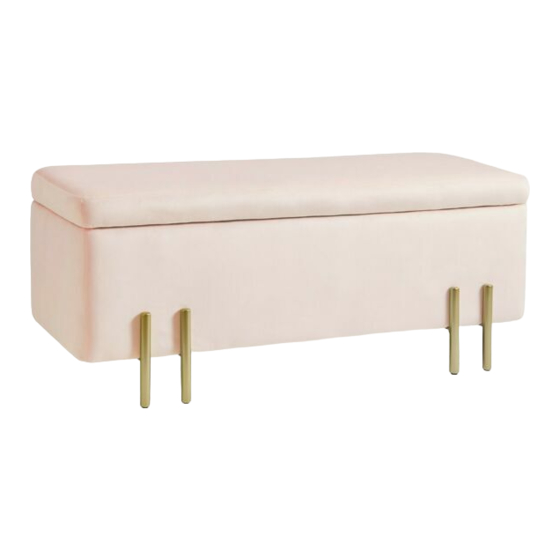 Beautify Pink Velvet Storage Ottoman 4000208 Assembly Instructions Manual
