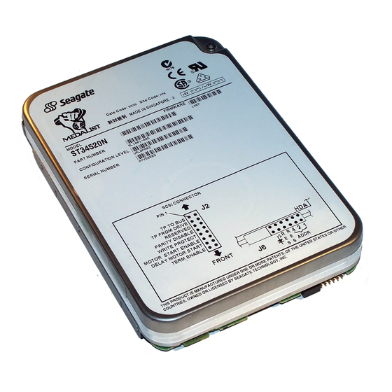 Seagate ST34520N - Medalist 4.55 GB Hard Drive Product Manual