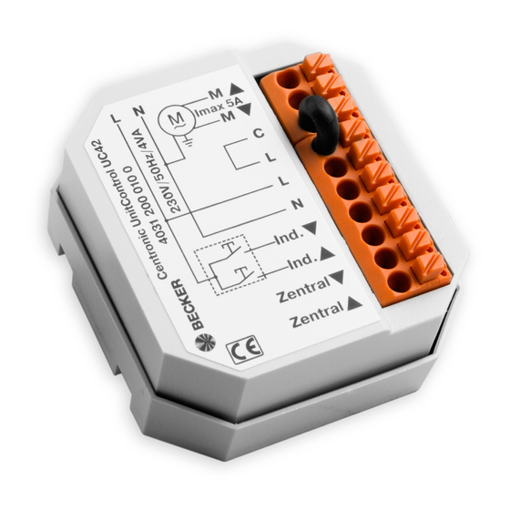 Becker Centronic UnitControl UC42 Operating Instructions Manual