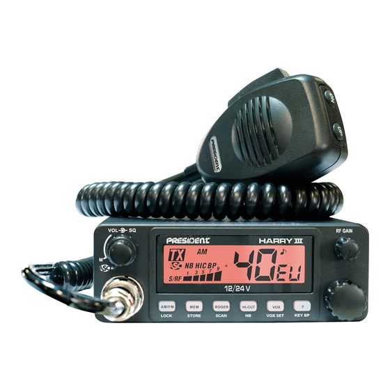 User Manuals: PRESIDENT Harry 3 AM/FM Transceivers