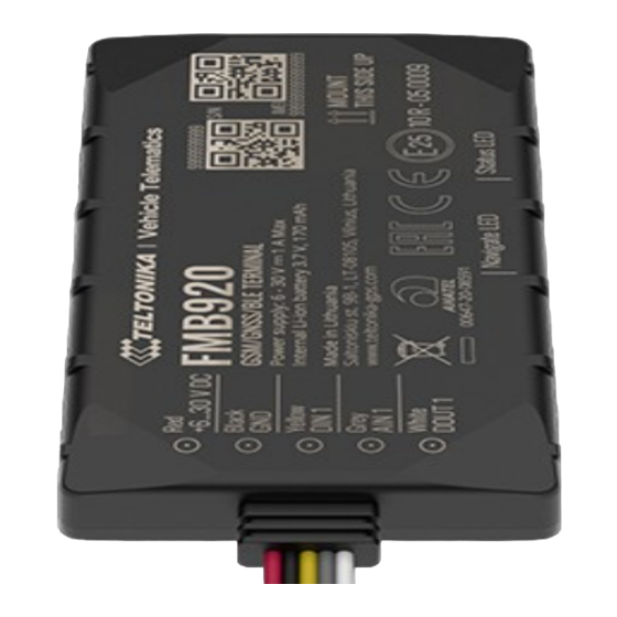 Teltonika FMB920 Installation Manual