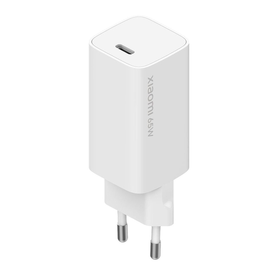 Xiaomi Mi 65W Fast Charger with GaN Tech User Manual