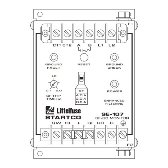 Littelfuse Startco SE-107 Fault Monitor Manuals