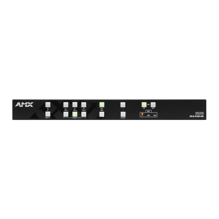 AMX Solecis AVS-SL-PR-0201-0301 Installation Manual