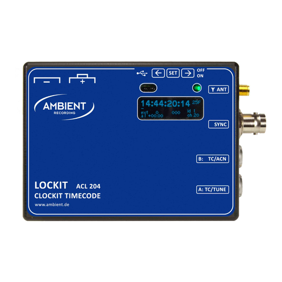 Ambient Recording ACL 204 User Manual