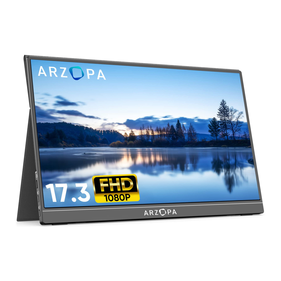 ARZOPA NEW A1 MAX - 17.3" FHD Portable Monitor Manual