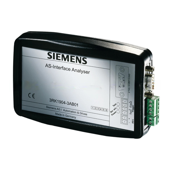 Siemens as-interface ANALYSER 3RK1 904-3AB01 Manuals