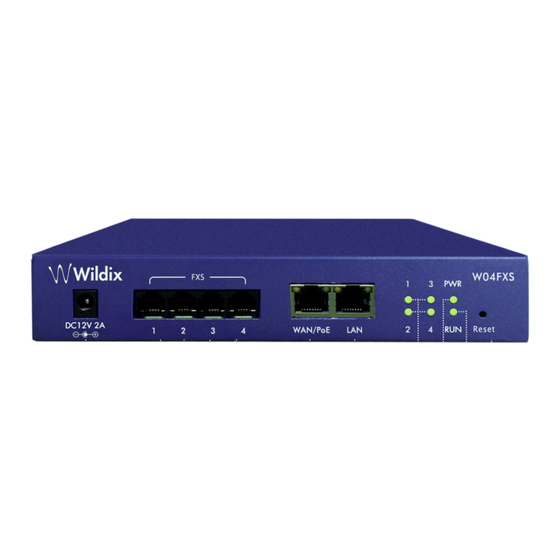 Wildix W04FXS Quick Installation Manual