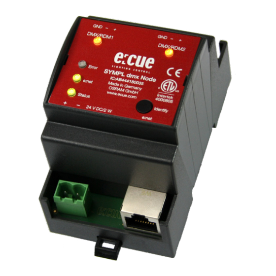 Osram e:cue SYMPL dmx Setup Manual