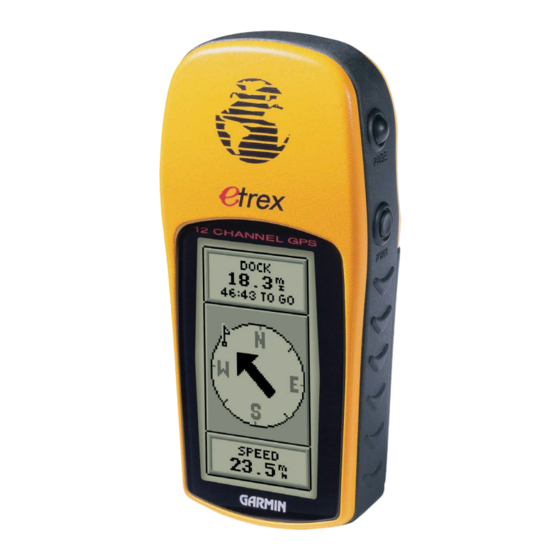 Garmin eTrex Specification Sheet