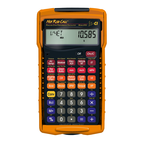 Calculated Industries Hot Rod Calc 8703 Manuals